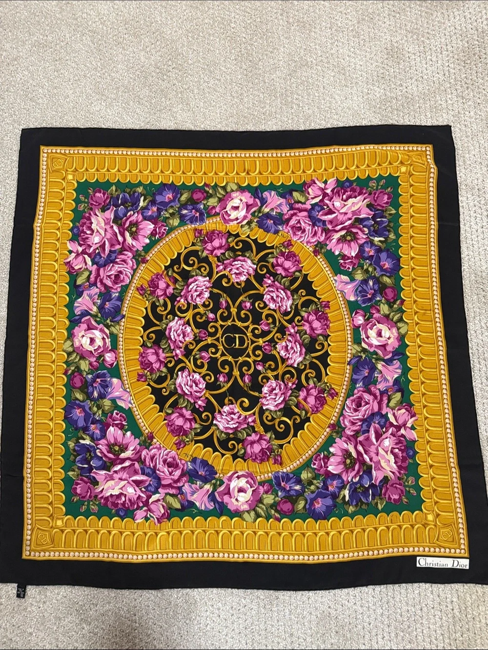 Christian Dior Vintage Silk Scarf